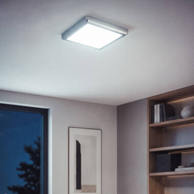 Bild von LED Deckenleuchte 24W Eckig Metall 300x300 mm Design Silber