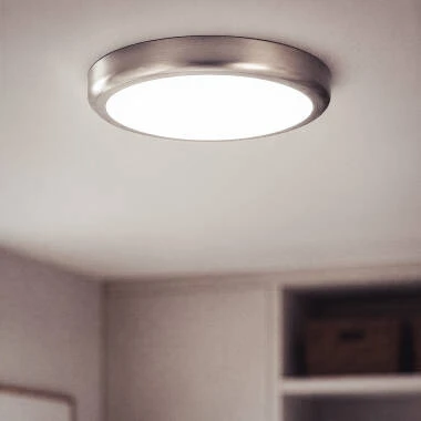 Plafonnier LED Rond Métal 24W Design Silver Ø300mm