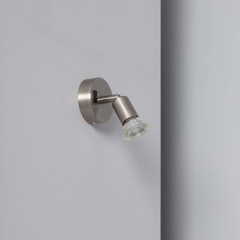 Afbeelding van Wandlamp Aluminium Richtbaar met Schakelaar 1 Spot Oasis Zilver