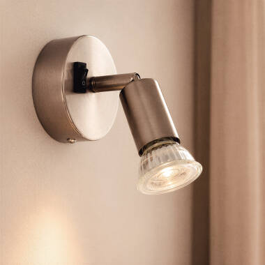 Afbeelding van Wandlamp Aluminium Richtbaar met Schakelaar 1 Spot Oasis Zilver