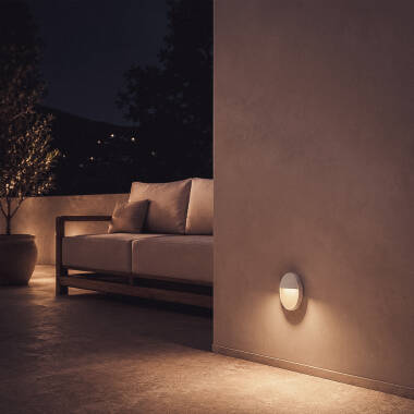 Image of Jade 6.5W Round Outdoor Surface Mounted Selectable CCT LED Wall Light