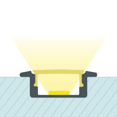 Recessed Aluminium Profile for LED Strip up to 12mm