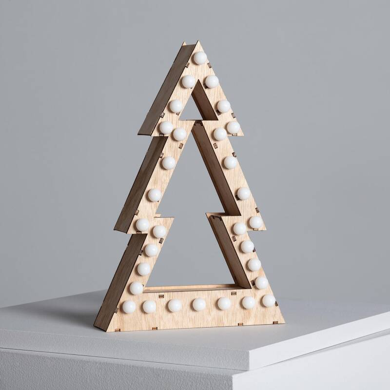 Bild von LED-Weihnachtsbaum Holz mit Batterie Gaspar 