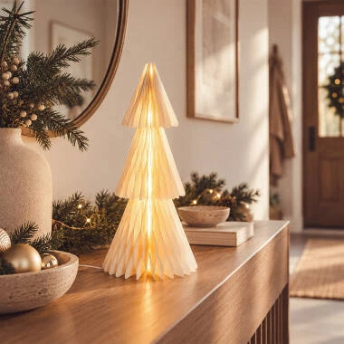 Kerstboom van Papier LED op Batterijen Amethy