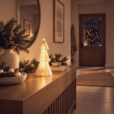 Obrázek LED Vánoční Stromek z Papíru na Baterie Amethy