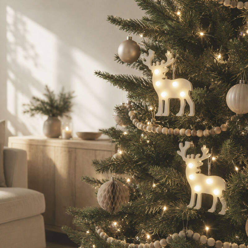 Image de Renne de Noël Décoratif LED en Bois Boréal