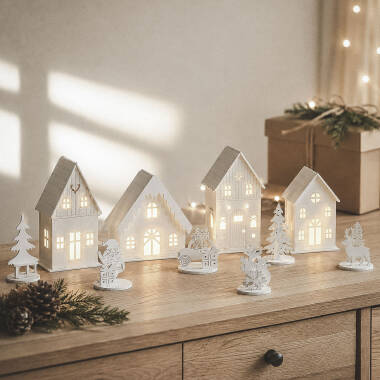 Kerstdorp LED van Hout Luvia