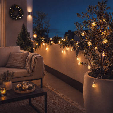 Immagine di Catenaria di Lampadine LED Solare Galilei 2m