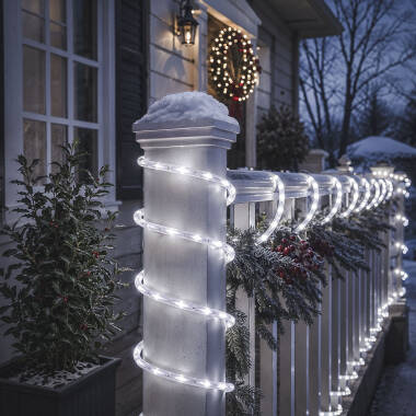 Image de Gaine LED Ronde 220V AC 36 LED/m Blanc Froid IP65 sur Mesure Coupe Tous les 100cm