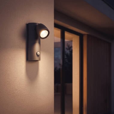Bild von LED Wandleuchte Außen 6W Aluminium mit Bewegungssensor Abel