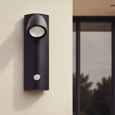 Abel 6W Aluminium Outdoor LED Wall Lamp with Motion Sensor