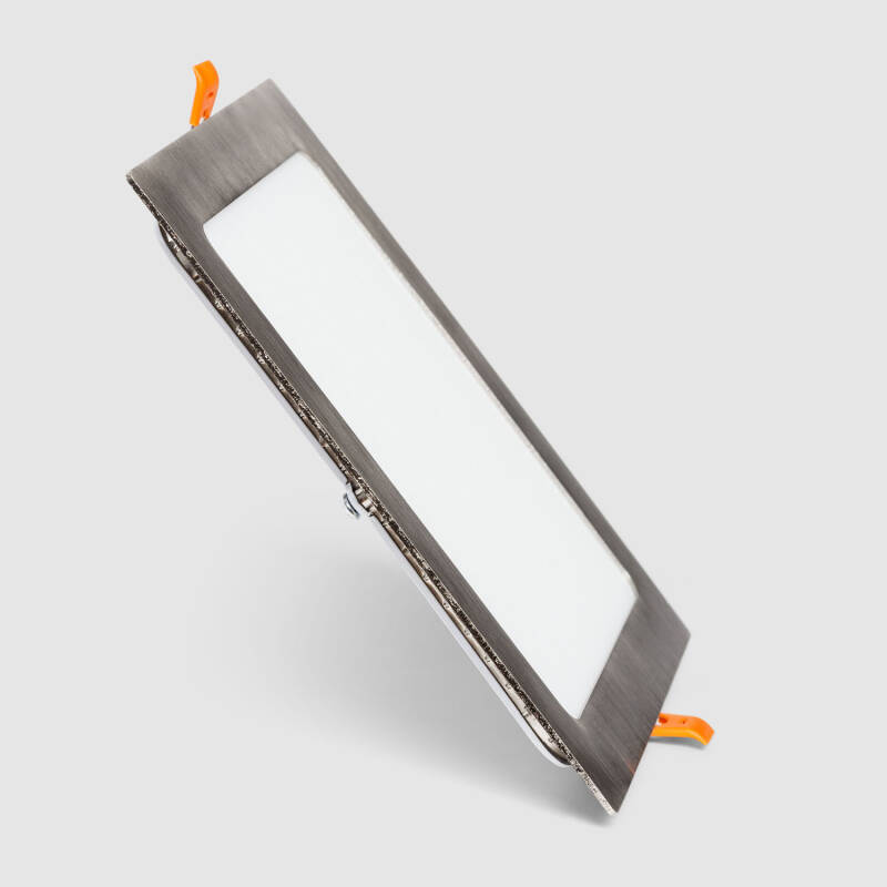 Immagine di Pannello Downlight LED 15W Quadrato SuperSlim Foro 180x180mm Argento