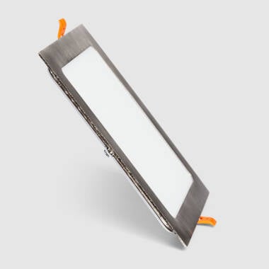 Square SuperSlim 15W LED Downlight 180x180mm Cut Out in Silver