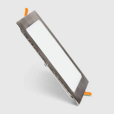 Dalle LED 15W Carrée Extra-Plate Coupe 180x180mm Argentée