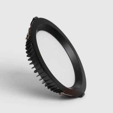 LED Downlight Einbaustrahler 24W Rund SAMSUNG Aero 130lm/W Mikroprismatisch LIFUD Ausschnitt Ø 200 mm Schwarz