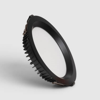 Downlight LED 24W  SAMSUNG New Aero 130lm/w Microprismatisch (UGR17) LIFUD Zwart Zaag maat Ø 200 mm