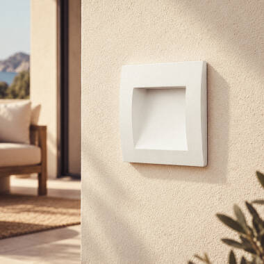 Image of Leif 4W Square Outdoor Aluminium Recessed LED Wall Light White