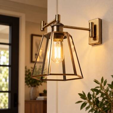Lampe Murale Métal et Verre Brontom