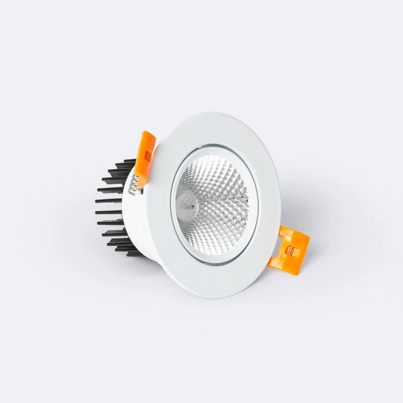 Obrázek Podhledové Bodové LED Svítidlo 7W Výklopné Kruhové COB Flicker Free Výřez Ø 70 mm Bílé