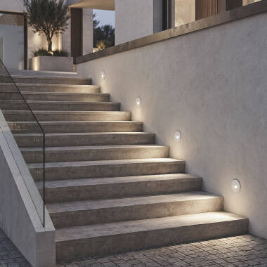 Afbeelding van Wandlamp Outdoor 2W inbouw, Aluminium Wit Guell