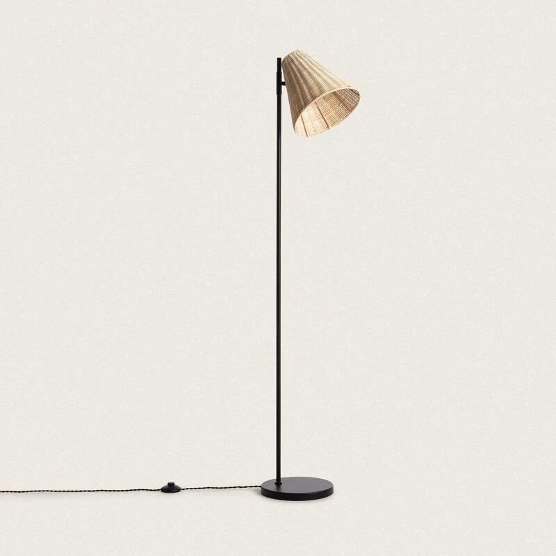 Bild von Stehlampe aus Metall und Rattan Cesto