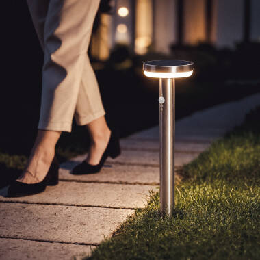 Bild von LED Bodenstehleuchte Außen Solar 5W 50cm Aluminium mit Bewegungssensor Barton