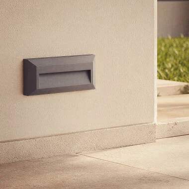 Elide 2W Rectangular Outdoor Surface Mounted LED Wall Light Black