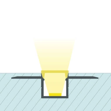Profilé Aluminium Intégration Plâtre/Placo pour Rubans LED jusqu'à 15 mm