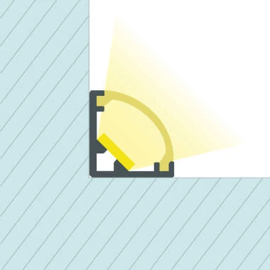 Profilo Alluminio Angolare Coperchio Circolare 2m per Striscia LED fino a 5mm