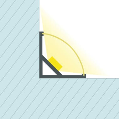 Profilo in Alluminio Angolo Circolare con Coperchio continuo per Striscia LED fino a 10mm