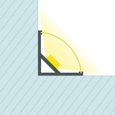 Aluminium Profiel Hoek Rond  met Doorlopende Cover voor LED Strip tot 10 mm