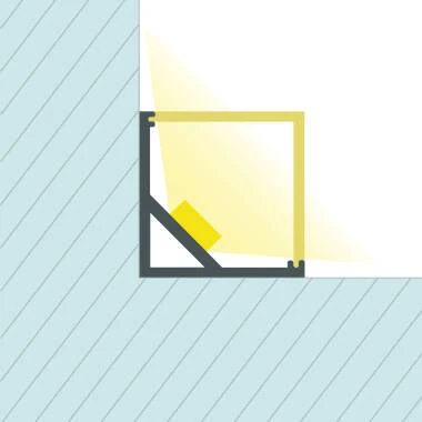 Profilo in Alluminio Angolo Triangolare 2m per Striscia LED fino a 10mm