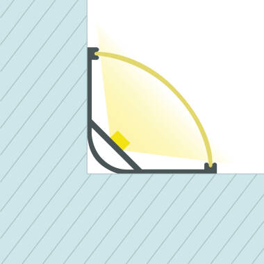 Aluminiumprofil Ecke Rund für LED Streifen bis 20 mm