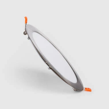 Dalle LED 15W Ronde Extra-Plate Coupe Ø 170 mm Argentée
