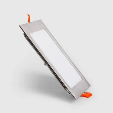 Square SuperSlim 12W LED Downlights 155x155mm Cut Out in Silver