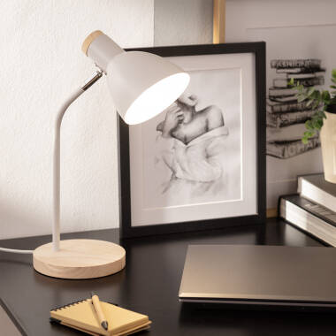 Lampe de Bureau Flex Aluminium et Bois Luxo