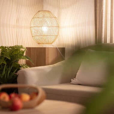 Tischlampe Rattan Sagra