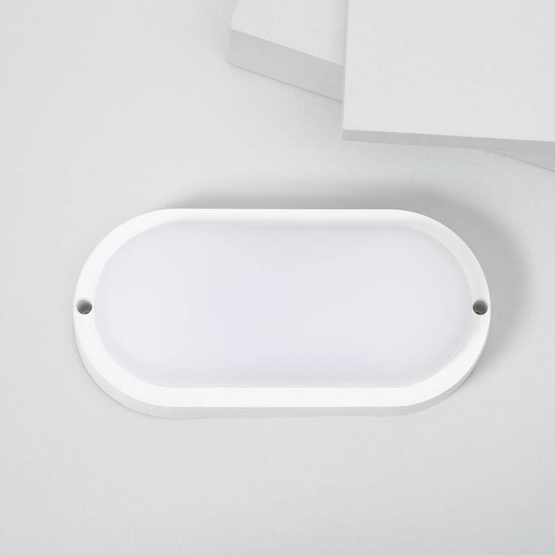 Afbeelding van Plafondlamp LED 25W Ovaal Outdoor 96x198 mm IP65 Hublot White