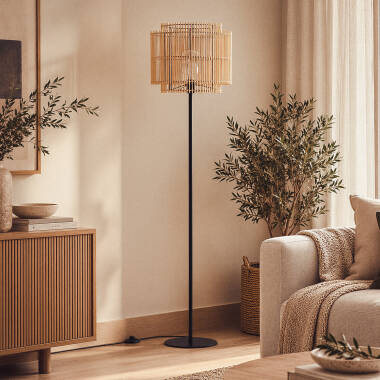 Kaia Metal & Bamboo Floor Lamp