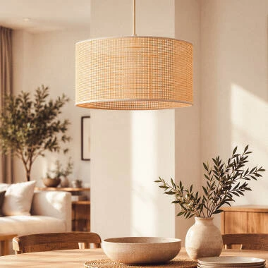 Lampada a Sospensione in Rattan Calvia