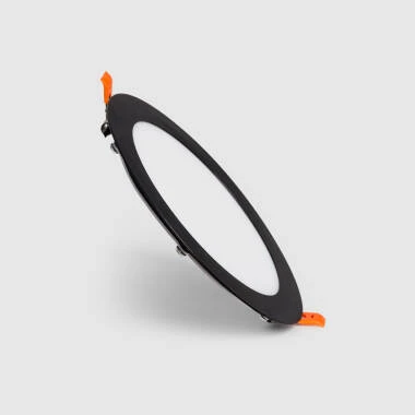 LED Einbaustrahler flach 12W Rund SuperSlim Schwarze Ausschnitt Ø 155mm