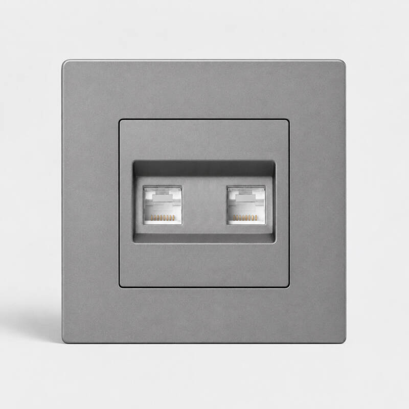 Immagine di Presa Doppia RJ45 CAT 6 Internet Luxe 27 Play