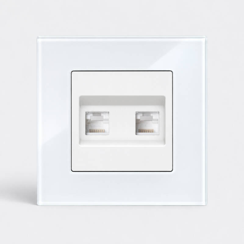 Immagine di Presa Doppia RJ45 CAT 6 Internet Luxe 27 Crystal