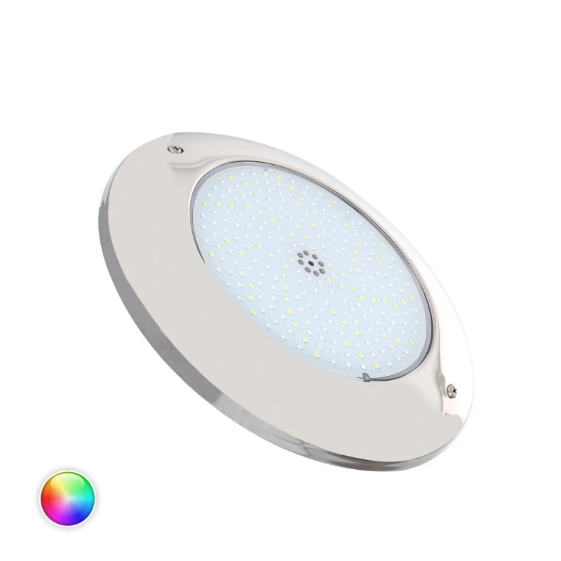 Image of 12V DC Surface Mounted 20W Stainless Steel Submersible RGBW LED Pool Light IP68