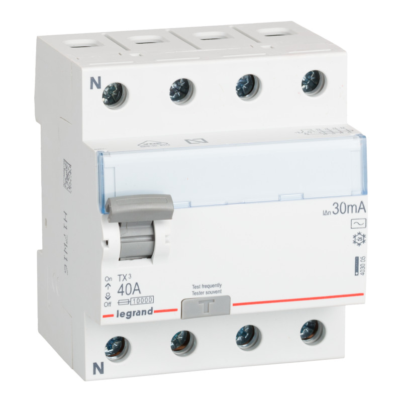 Bild von Industrieller Differenzialschalter 4P 30mA 25-40A 10kA Klasse AC LEGRAND TX³ 403004