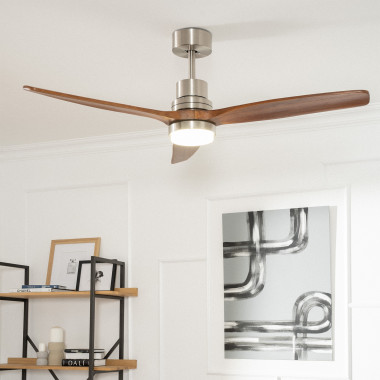 Immagine di Ventilatore LED da Soffitto Savate Nickel 132cm Motore DC