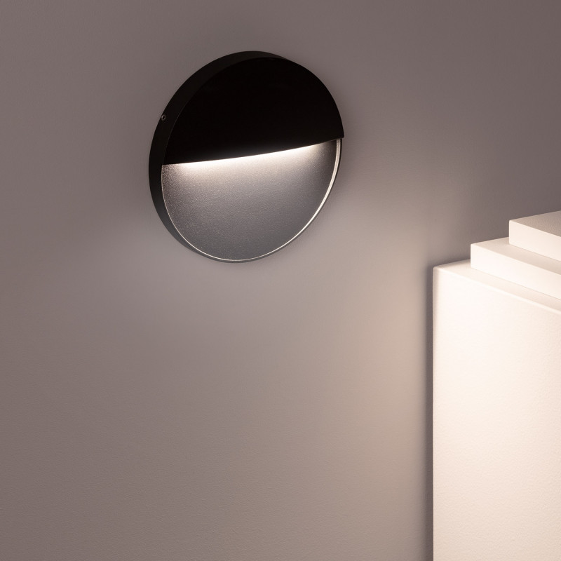 Afbeelding van LED Wandlamp Outdoor 6.5W Opbouw Black Rond Jade