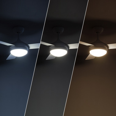 Immagine di Ventilatore da Soffitto Silenzioso per Esterni Navy Bianco 107cm Motore DC 