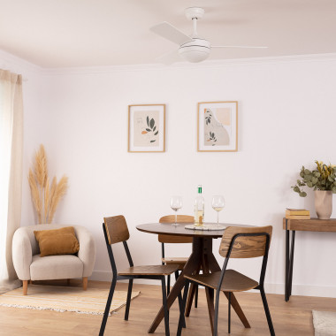 Immagine di Ventilatore da Soffitto Silenzioso per Esterni Navy Bianco 107cm Motore DC 