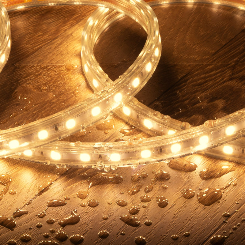 Afbeelding van LED Strip 220V AC 220V AC 60 LED/m Super Warm Wit IP67 Opmaat  Breedte 14 mm in te korten  om de 100 cm